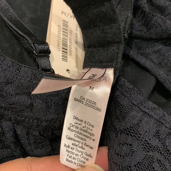 La Senza Lace Babydoll in Black with Pink Bows & Built in Bra size Medium NWT - Picture 5 of 5